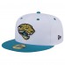 Бейсболка Jacksonville Jaguars New Era Throwback Logo Flipside Two-Tone 59FIFTY - White/Teal