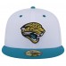 Бейсболка Jacksonville Jaguars New Era Throwback Logo Flipside Two-Tone 59FIFTY - White/Teal