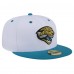 Бейсболка Jacksonville Jaguars New Era Throwback Logo Flipside Two-Tone 59FIFTY - White/Teal
