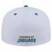 Бейсболка Jacksonville Jaguars New Era Throwback Logo Flipside Two-Tone 59FIFTY - White/Teal