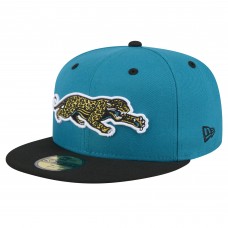 Бейсболка Jacksonville Jaguars New Era Teal/Black Throwback Crawl Flipside Two-Tone 59FIFTY