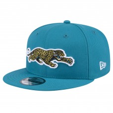 Бейсболка Jacksonville Jaguars New Era Teal Throwback Crawl Standard 9FIFTY Snapback