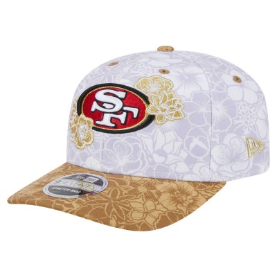 Бейсболка San Francisco 49ers New Era White/Gold AAPI Apex Collection Floral 9SEVENTY Stretch-Snap