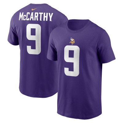 Футболка J.J. McCarthy Minnesota Vikings Nike 2024 NFL Draft First Round Pick Name & Number - Purple