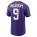 Футболка J.J. McCarthy Minnesota Vikings Nike 2024 NFL Draft First Round Pick Name & Number - Purple