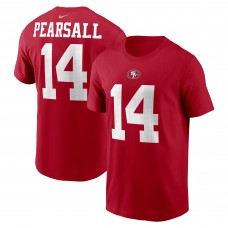 Футболка Ricky Pearsall San Francisco 49ers Nike 2024 NFL Draft First Round Pick Name & Number - Scarlet