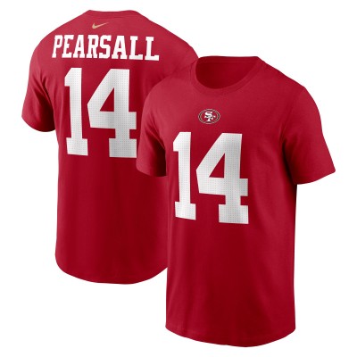 Футболка Ricky Pearsall San Francisco 49ers Nike 2024 NFL Draft First Round Pick Name & Number - Scarlet