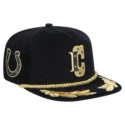 Indianapolis Colts New Era Black City Originals Corduroy Skipper Golfer Snapback Hat