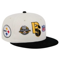 Бейсболка Pittsburgh Steelers New Era Cream/Black Corduroy 59FIFTY