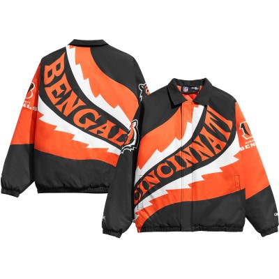 Кофта на молнии Cincinnati Bengals Chalk Line Saw Blade Quilted Puffer - Black/Orange