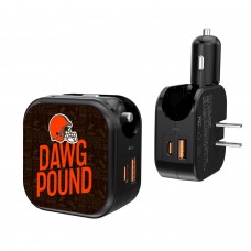 Cleveland Browns Keyscaper Black 2-In-1 USB A/C Charger