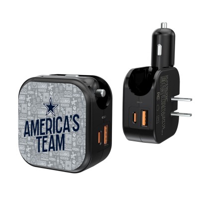 Dallas Cowboys Keyscaper Black 2-In-1 USB A/C Charger
