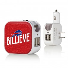 Buffalo Bills Keyscaper White 2-In-1 USB Charger