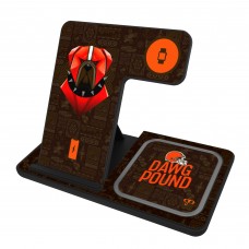 Cleveland Browns Keyscaper Black 3-in-1 Charging Station