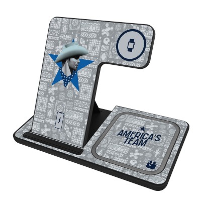 Dallas Cowboys Keyscaper Black 3-in-1 Charging Station