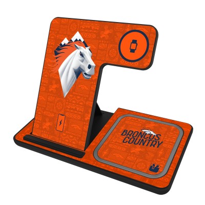 Denver Broncos Keyscaper Black 3-in-1 Charging Station