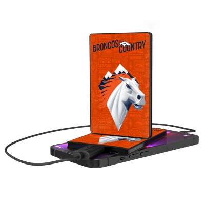 Denver Broncos Keyscaper Black 2500 mAh Illustrated Credit Card Powerbank