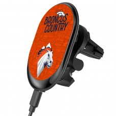 Denver Broncos Keyscaper Black Wireless Magnetic Car Charger