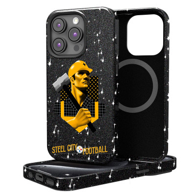 Чехол для iPhone Pittsburgh Steelers Keyscaper Black 2024 Illustrated Limited Edition Bling