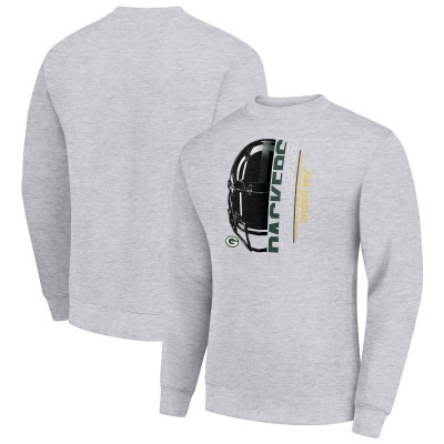 Кофта Green Bay Packers Starter Heather Gray Half Helmet Team Graphic Tri-Blend Fleece