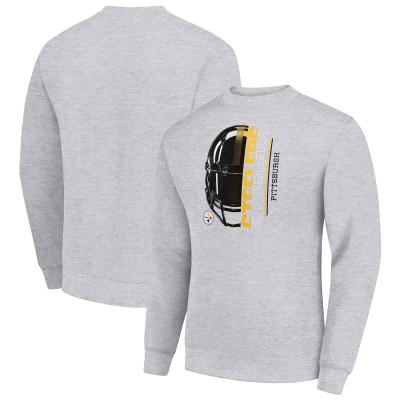 Кофта Pittsburgh Steelers Starter Heather Gray Half Helmet Team Graphic Tri-Blend Fleece