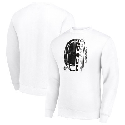 Свитшот Chicago Bears Starter White Half Helmet Team Graphic Tri-Blend Fleece Pullover