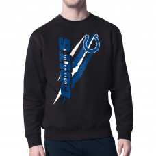 Indianapolis Colts Starter Black Color Scratch Team Graphic Fleece Pullover Sweatshirt