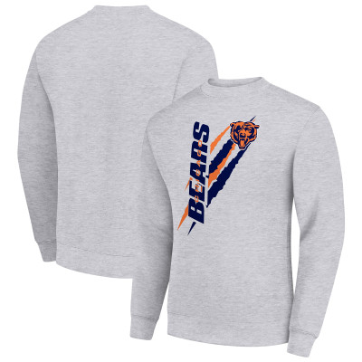 Свитшот Chicago Bears Starter Heather Gray Color Scratch Team Graphic Fleece Pullover