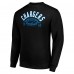 Los Angeles Chargers Starter Black Half Ball Team Graphic Tri-Blend Fleece Pullover Sweatshirt