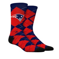 Unisex New England Patriots Rock Em Socks Argyle Knitted Dress Socks