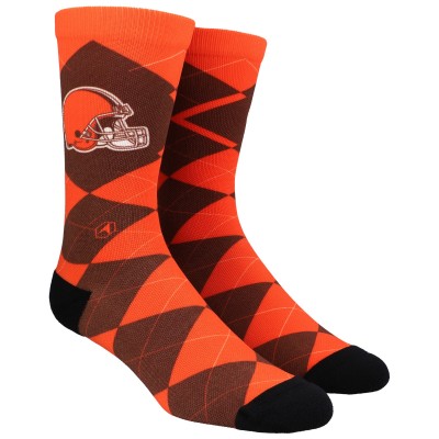 Unisex Cleveland Browns Rock Em Socks Argyle Knitted Dress Socks