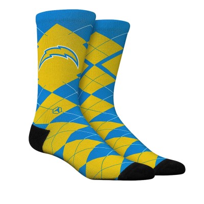 Unisex Los Angeles Chargers Rock Em Socks Argyle Knitted Dress Socks