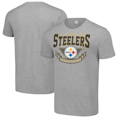 Pittsburgh Steelers Starter Heather Gray 80s Inspired Team Logo T-Shirt