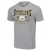 Pittsburgh Steelers Starter Heather Gray 80s Inspired Team Logo T-Shirt