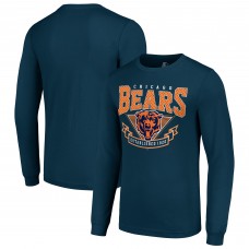 Футболка с длинным рукавом Chicago Bears Starter Navy 80s Inspired Team Logo