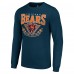 Футболка с длинным рукавом Chicago Bears Starter Navy 80s Inspired Team Logo