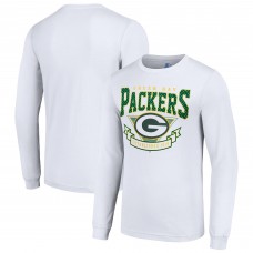 Футболка с длинным рукавом Green Bay Packers Starter White 80s Inspired Team Logo