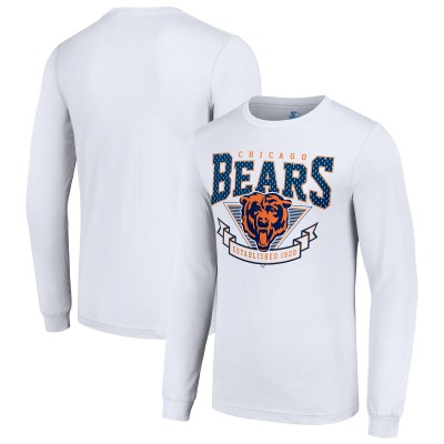 Футболка с длинным рукавом Chicago Bears Starter White 80s Inspired Team Logo