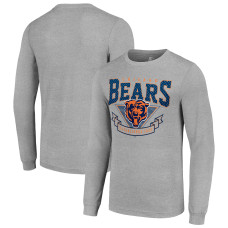 Футболка с длинным рукавом Chicago Bears Starter Heather Gray 80s Inspired Team Logo Футболка с длинным рукавом Chicago Bears Starter Heather Gray 80s Inspired Team Logo