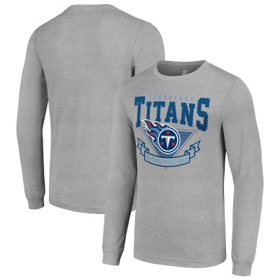 Футболка с длинным рукавом Tennessee Titans Starter 80s Inspired Team Logo - Heather Gray