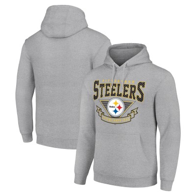 Pittsburgh Steelers Starter Heather Gray ‘80s Inspired Pullover Hoodie