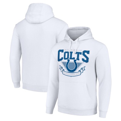 Indianapolis Colts Starter White ‘80s Inspired Pullover Hoodie