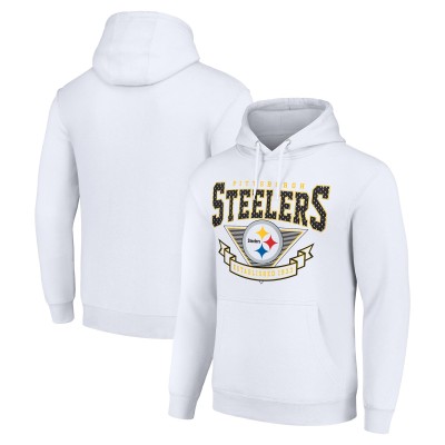 Pittsburgh Steelers Starter White ‘80s Inspired Pullover Hoodie
