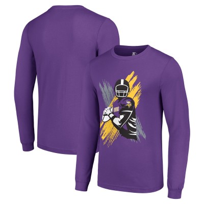 Футболка с длинным рукавом Minnesota Vikings Starter Player X Logo Graphic - Purple