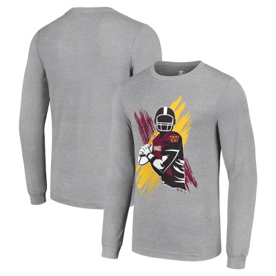 Футболка с длинным рукавом Washington Commanders Starter Player X Logo Graphic - Heather Gray