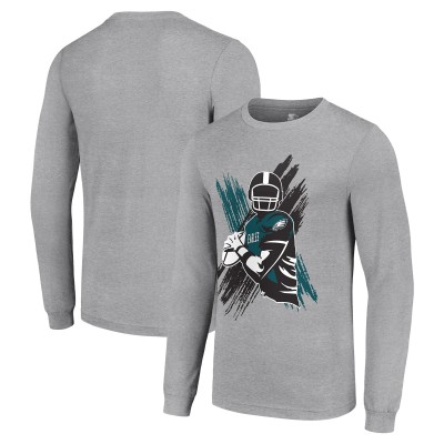 Футболка с длинным рукавом Philadelphia Eagles Starter Player X Logo Graphic - Heather Gray