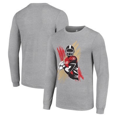 Футболка с длинным рукавом San Francisco 49ers Starter Player X Logo Graphic - Heather Gray