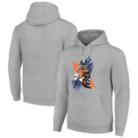 Denver Broncos Starter Heather Gray Player X Fleece Pullover Hoodie