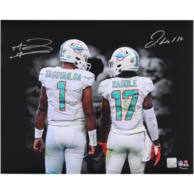 Tua Tagovailoa & Jaylen Waddle Miami Dolphins Autographed Fanatics Authentic 16 x 20 Spotlight Photograph