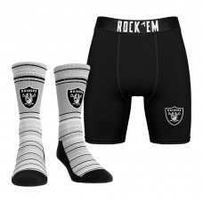 Las Vegas Raiders Rock Em Socks Primary Crew Socks & Boxer Briefs Combo Pack Las Vegas Raiders Rock Em Socks Primary Crew Socks & Boxer Briefs Combo Pack
